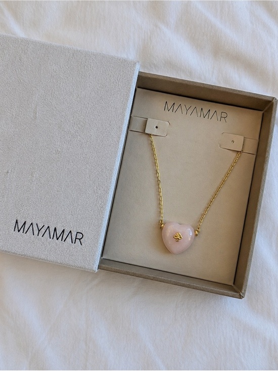 Mayamar Jewelry - New MAYAMAR  Pink quartz Heart Pendant Necklace with mushroom